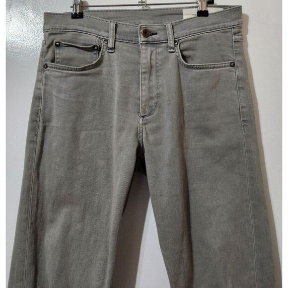 Rag & Bone Jeans Mens 30x32 Fit 2 Slim Straight Stretch Orca Gray Denim USA MADE - Picture 3 of 8